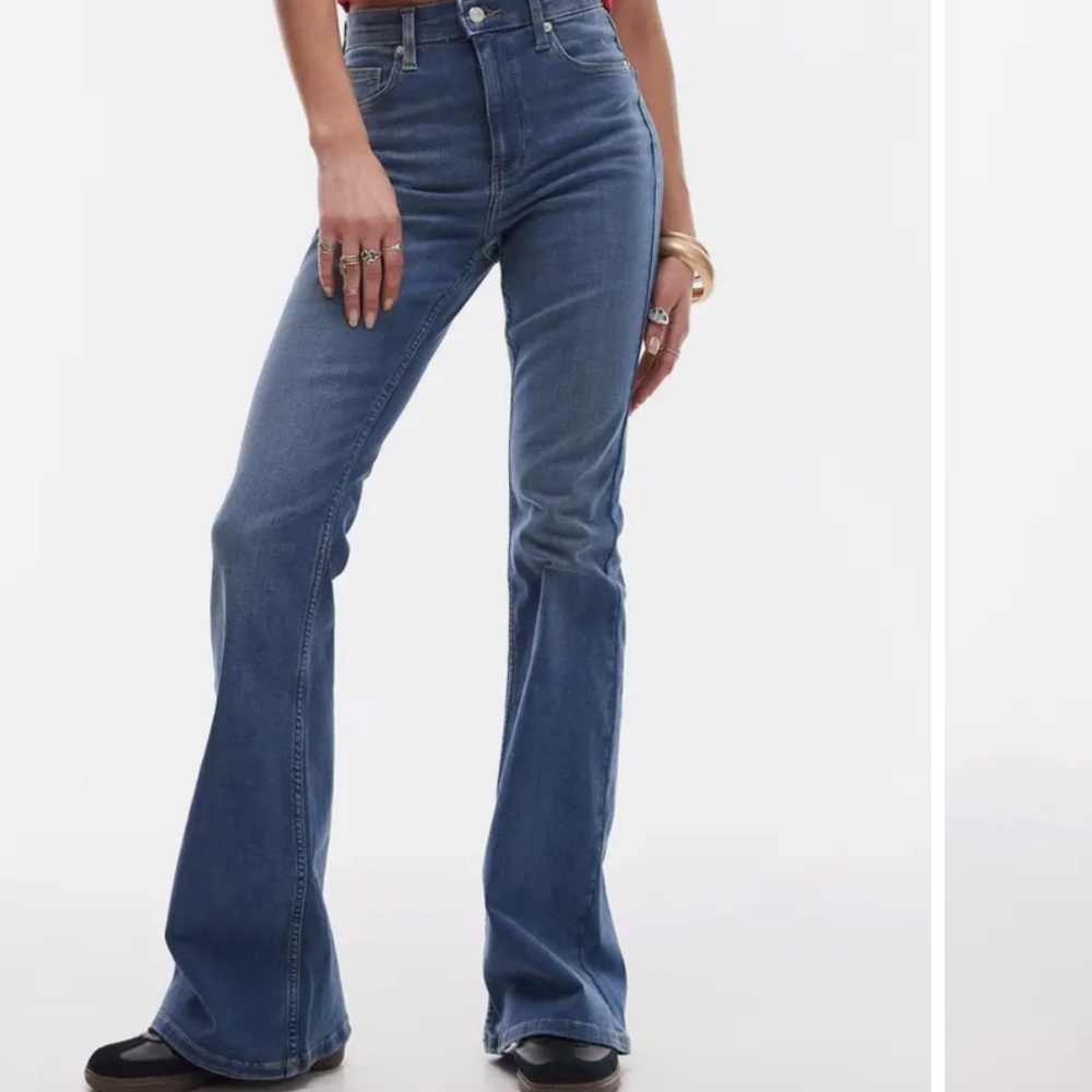 Topshop Jamie Flare Stretch Denim Jeans Sz 34